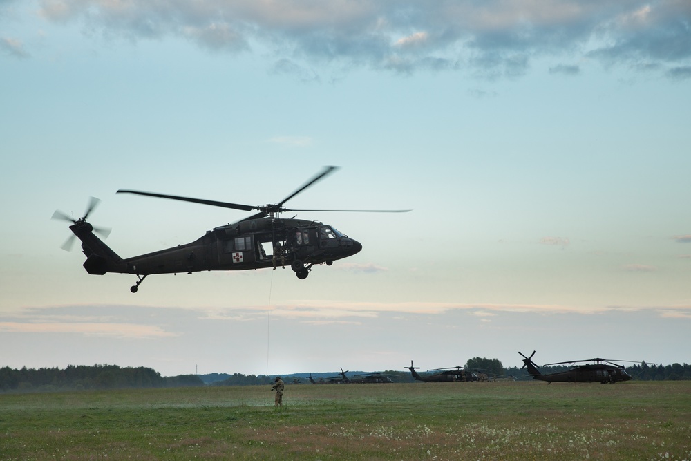 12th CAB conducts MEDEVAC exercises during aerial gunnery.