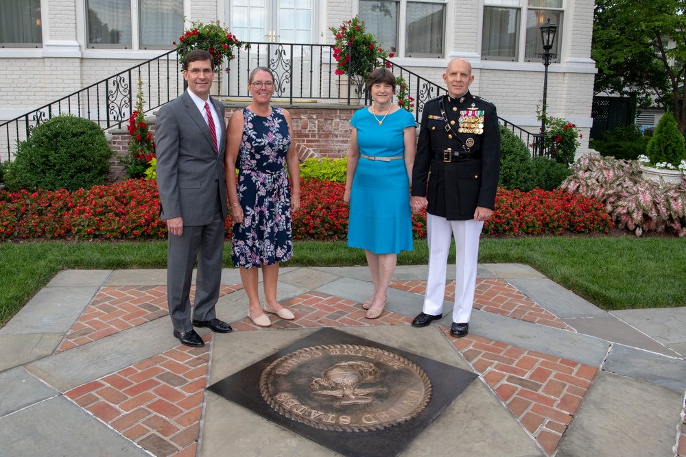 Defense Secretary Dr. Mark T. Esper, attends U.S. Marine Evening Parade