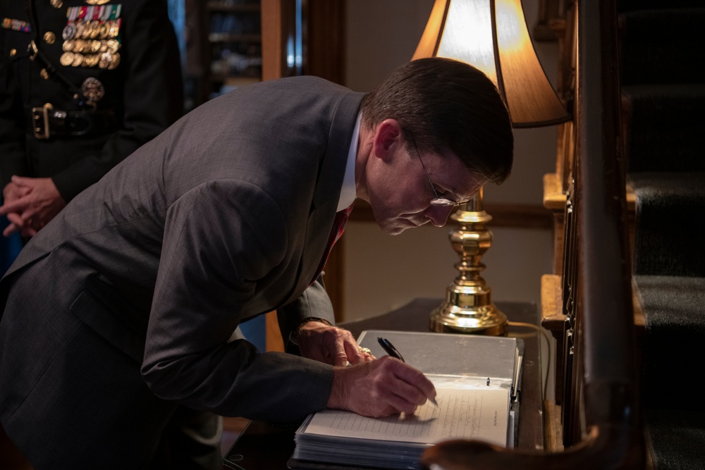 Defense Secretary Dr. Mark T. Esper, attends U.S. Marine Evening Parade
