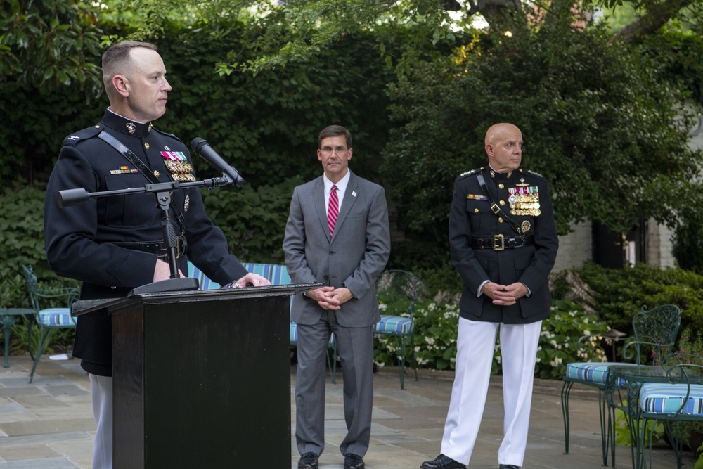 Defense Secretary Dr. Mark T. Esper, attends U.S. Marine Evening Parade