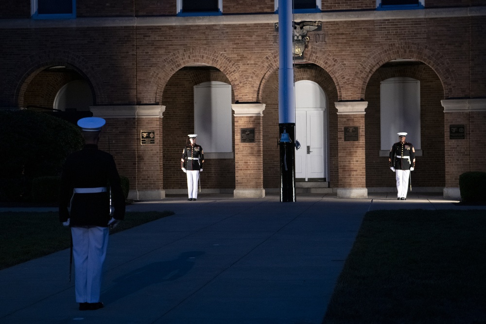 Defense Secretary Dr. Mark T. Esper, attends U.S. Marine Evening Parade