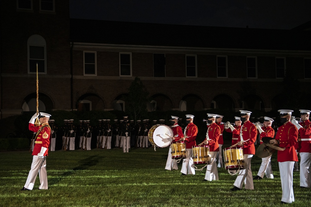 Defense Secretary Dr. Mark T. Esper, attends U.S. Marine Evening Parade