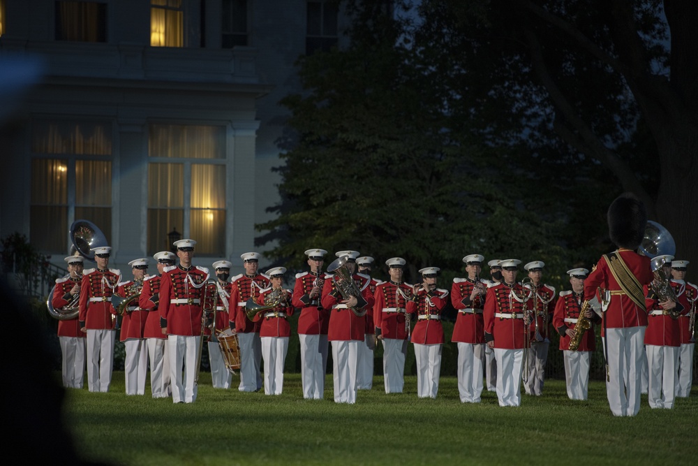 Defense Secretary Dr. Mark T. Esper, attends U.S. Marine Evening Parade