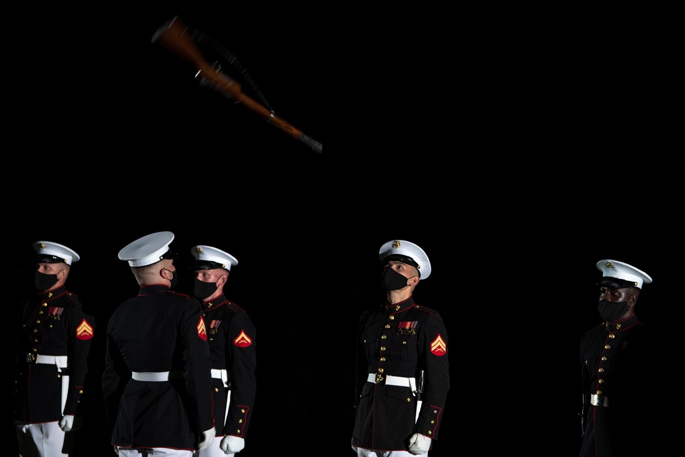 Defense Secretary Dr. Mark T. Esper, attends U.S. Marine Evening Parade