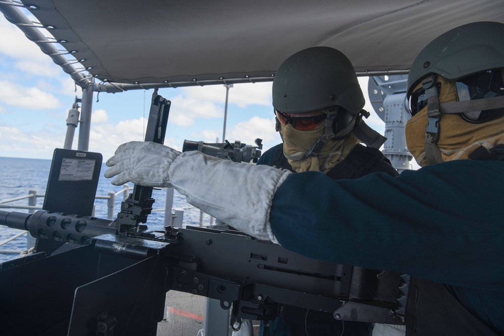 USS Pioneer sailors conduct live fire exercises and training
