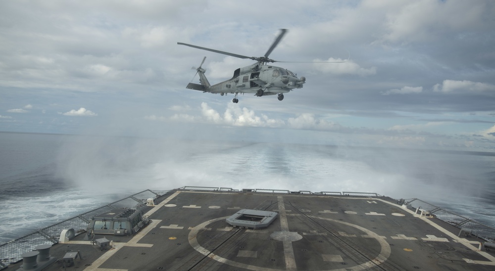 USS Ralph Johnson Conducts Flight Operations