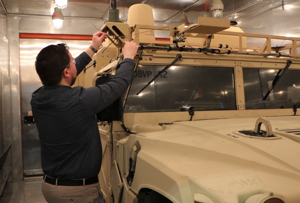 C5ISR Center works on Humvee in environmental test chamber