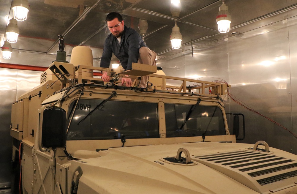 C5ISR Center works on Humvee in environmental test chamber