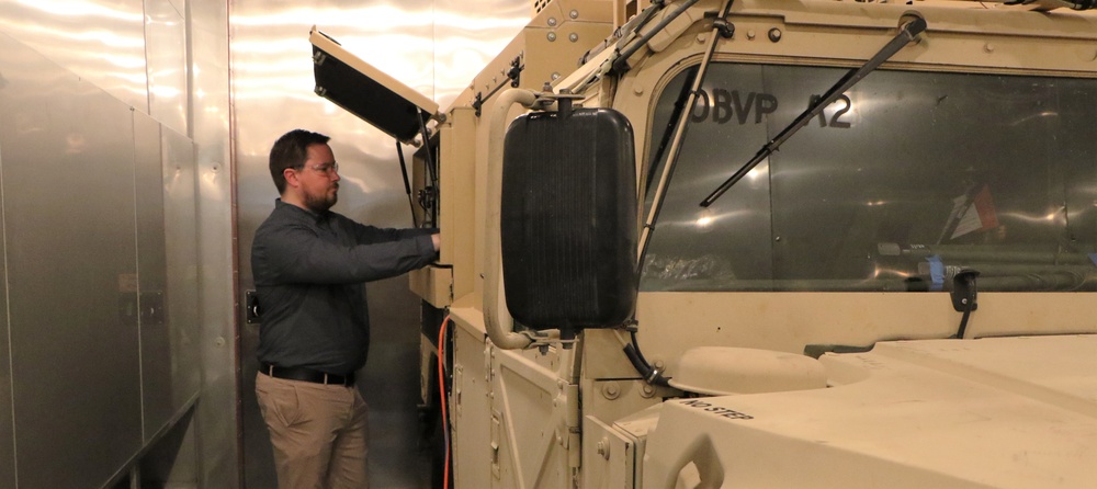 C5ISR Center works on Humvee in environmental test chamber