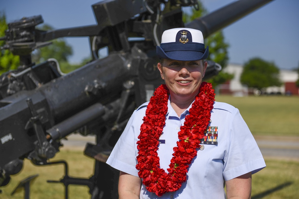 Master Chief Petty Officer Laurie A. Kennedy becomes the first woman to advance to the rank of Master Chief as a Gunner’s Mate