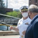 USS Constitution Commanding Officer Cmdr. John Benda gives a tour of the ship to the Secretary of the U.S. Department of the Interior David Bernhardt