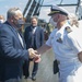 USS Constitution Commanding Officer Cmdr. John Benda gives a tour of the ship to the Secretary of the U.S. Department of the Interior David Bernhardt