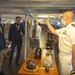 BOSTON (July 21, 2020) USS Constitution Commanding Officer Cmdr. John Benda gives a tour of the ship to the Secretary of the U.S. Department of the Interior David Bernhardt