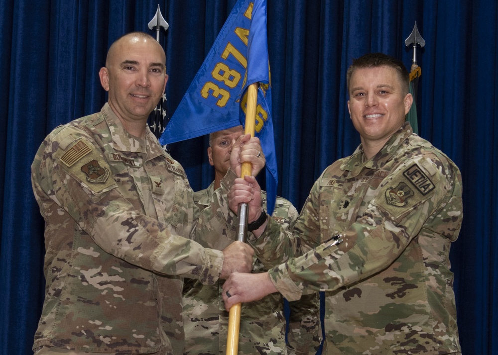 387th AES change of command