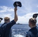 USS Sterett Sailors wave to Indian Navy Ship
