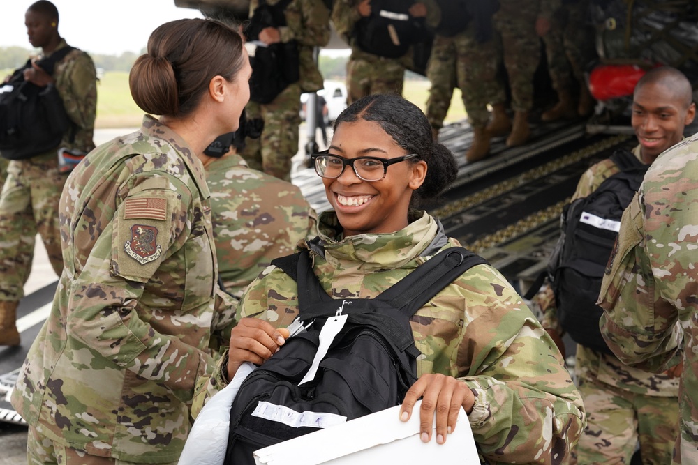 Op Blue Hero: 97th AMW transports BMT grads to Keesler for technical training