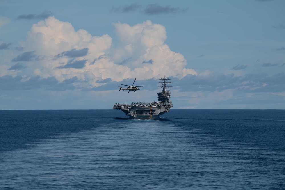 Nimitz Carrier Strike Group conducts cooperative deployment with the Indian Navy