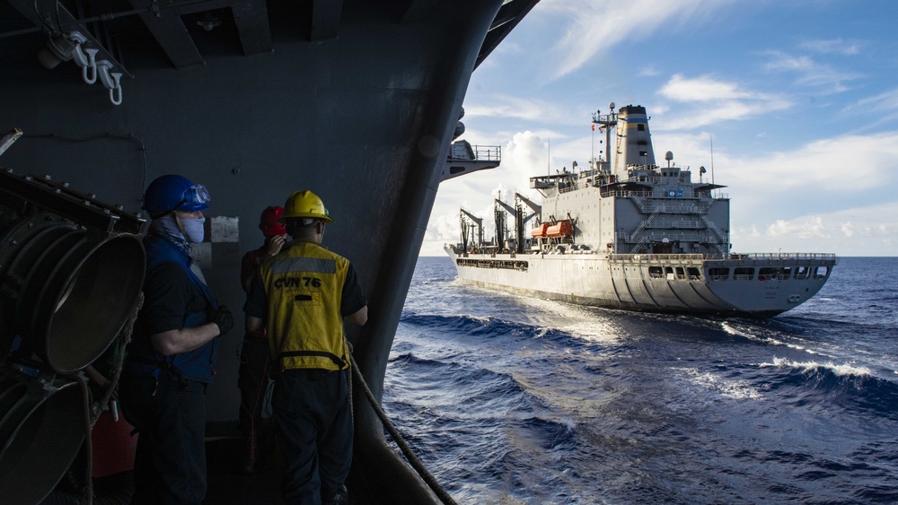 USS Ronald Reagan (CVN 76) Fueling At Sea