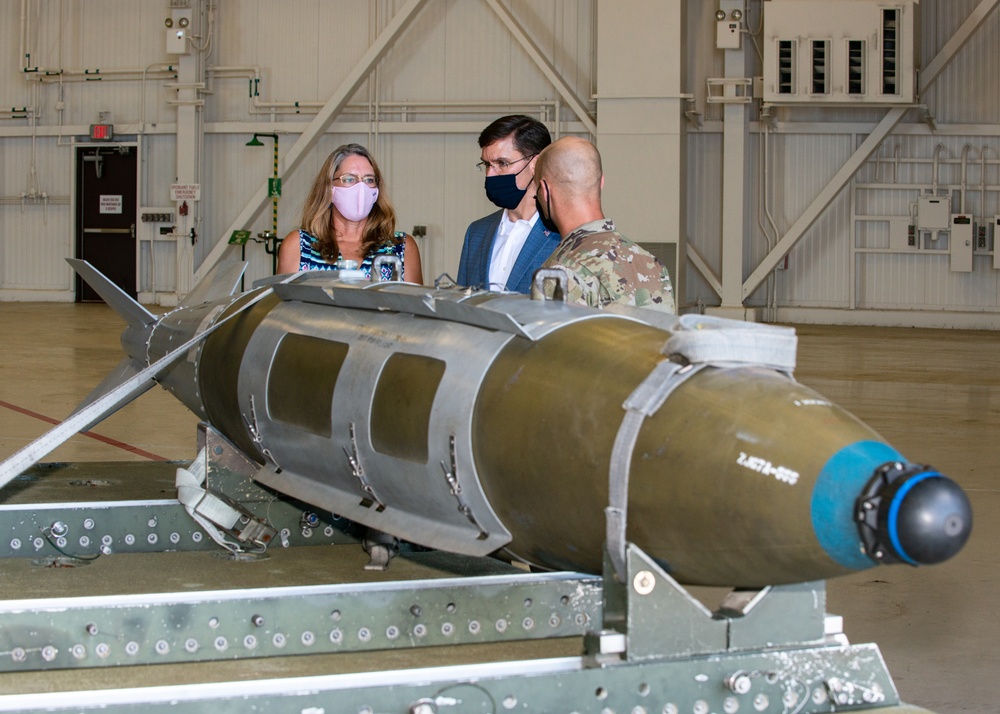 U.S. Secretary of Defense Dr. Mark T. Esper visits Whiteman AFB
