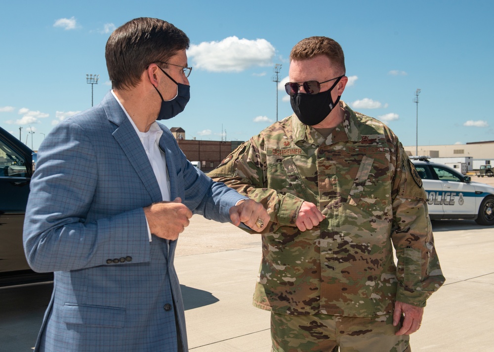 U.S. Secretary of Defense Dr. Mark T. Esper visits Whiteman AFB