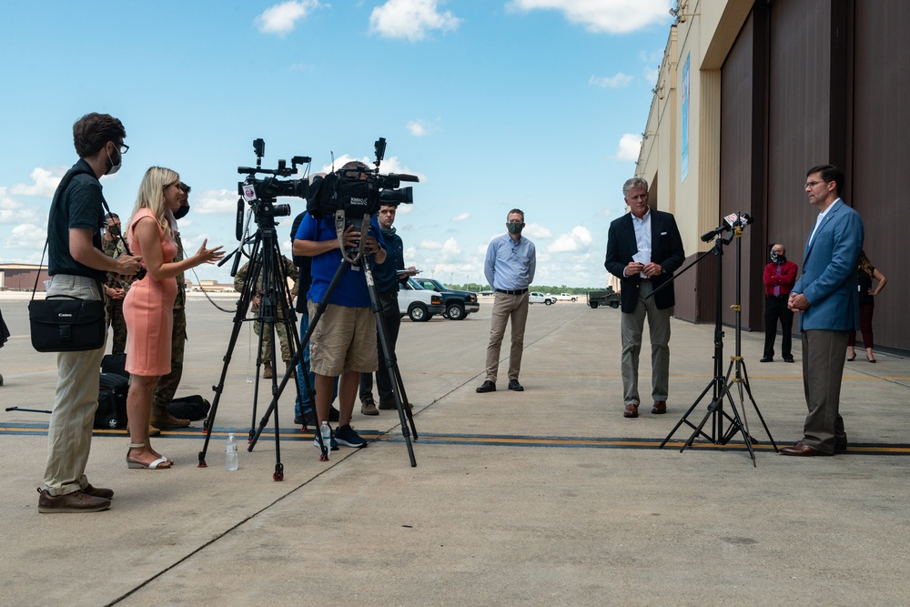 U.S. Secretary of Defense Dr. Mark T. Esper visits Whiteman AFB