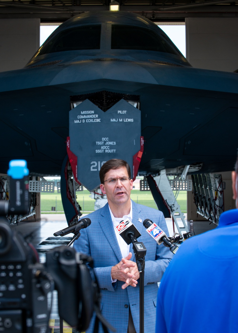 U.S. Secretary of Defense Dr. Mark T. Esper visits Whiteman AFB