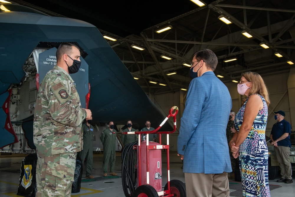 U.S. Secretary of Defense Dr. Mark T. Esper visits Whiteman AFB