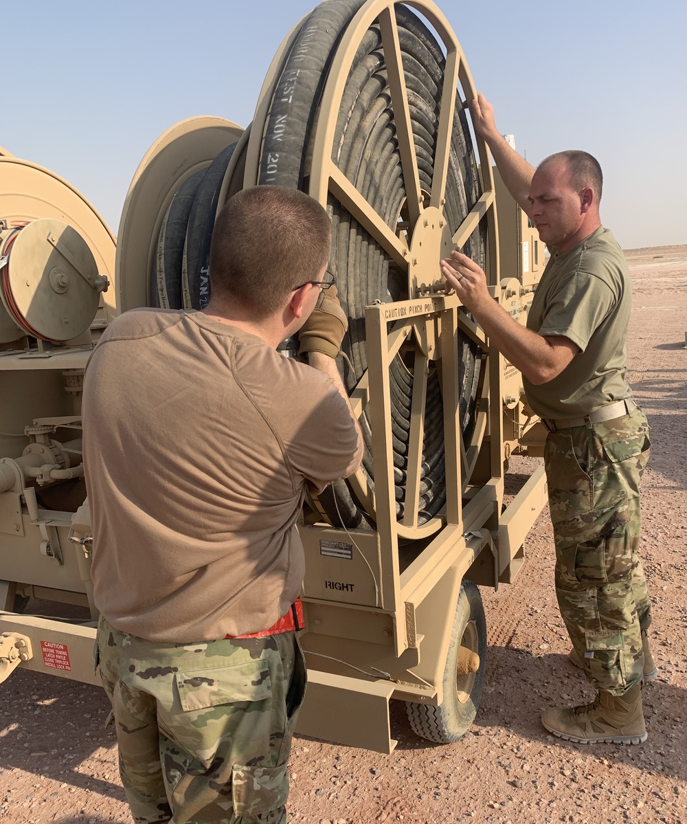 387th ELRS installs rapid refuel line on flightline