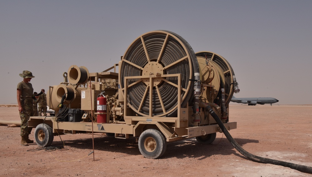 387th ELRS installs rapid refuel line on flightline