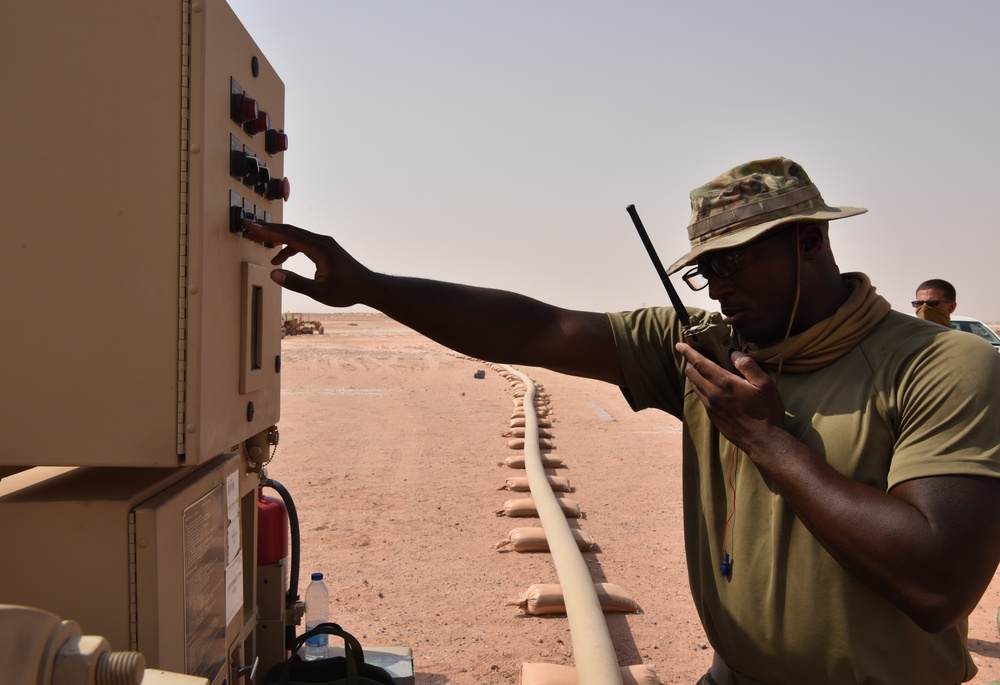 387th ELRS installs rapid refuel line on flightline