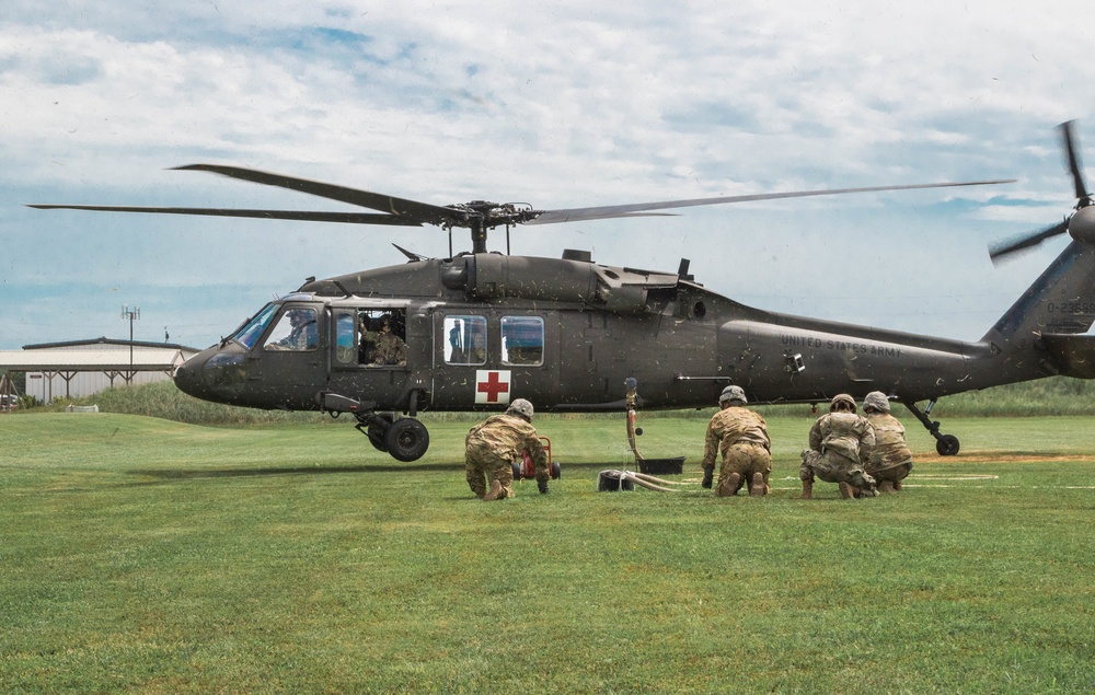 Soldiers conduct refueling operations