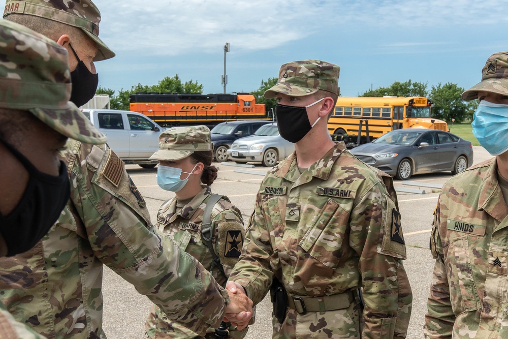 Adjutant General awards coins to Soldiers
