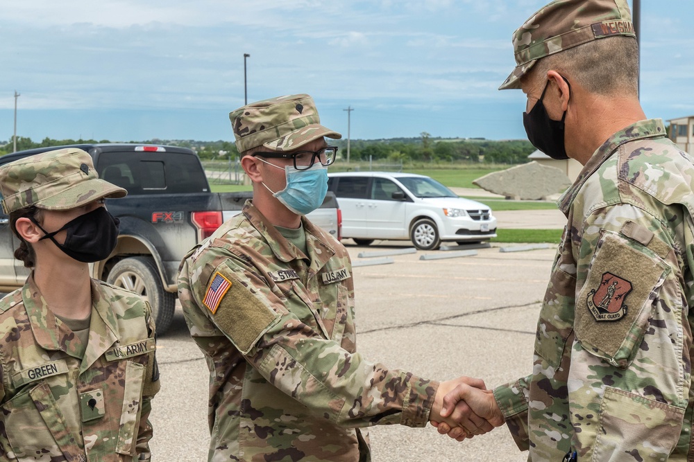 Adjutant General awards coins to Soldiers