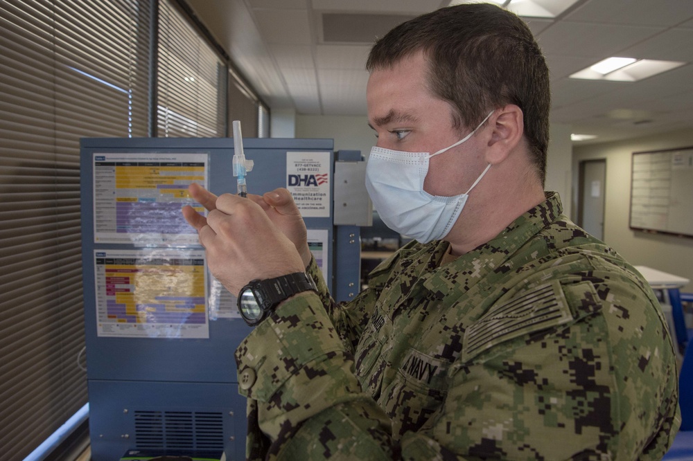 NMCSD Hospital Corpsman Prepares a Vaccine