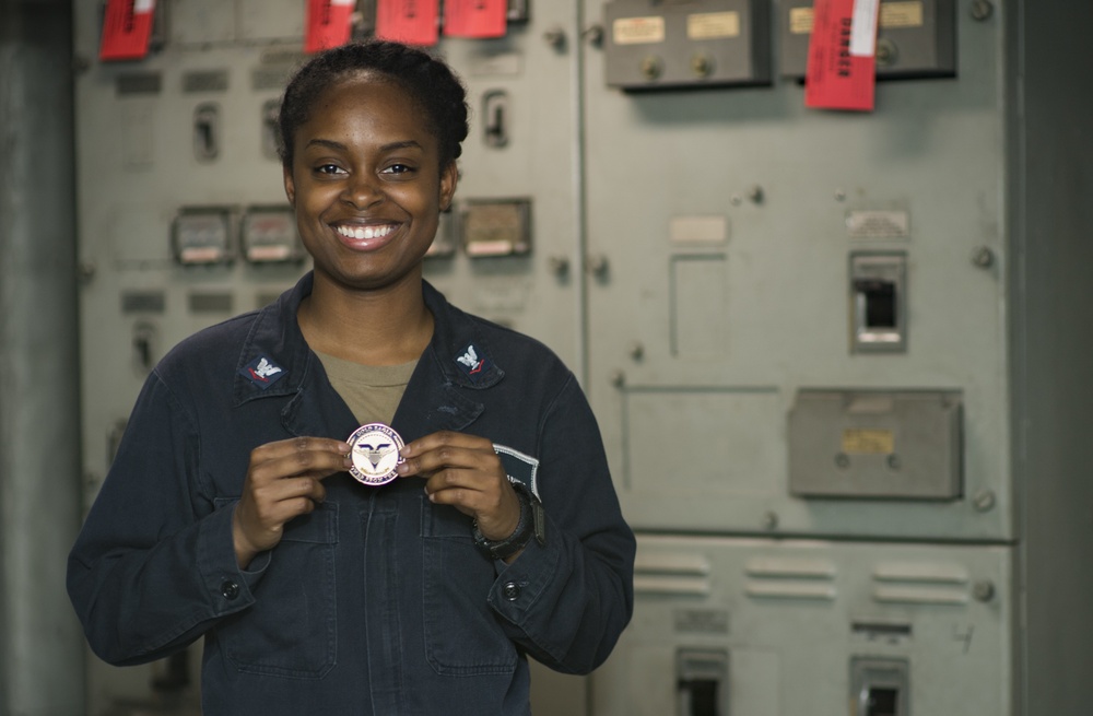 USS Carl Vinson (CVN 70) Sailor Receives Challenge Coin