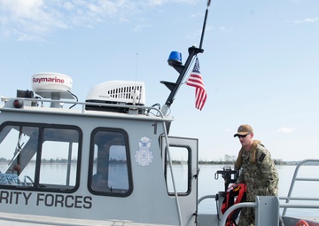 628th Security Forces Squadron Harbor Patrol Assists U.S. Army Corps of Engineers