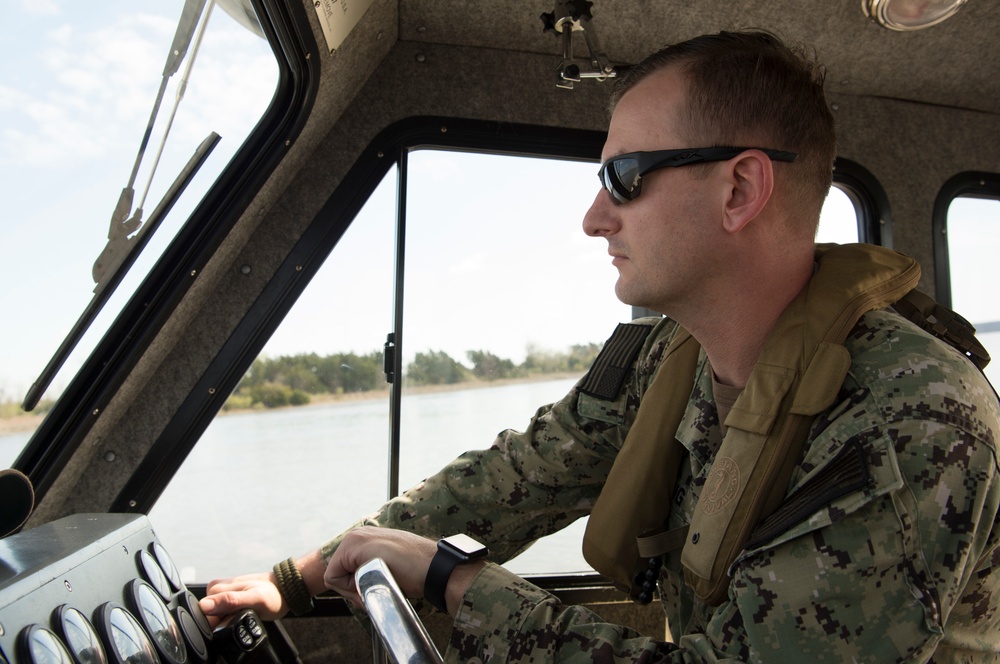 628th Security Forces Squadron Harbor Patrol Assists U.S. Army Corps of Engineers