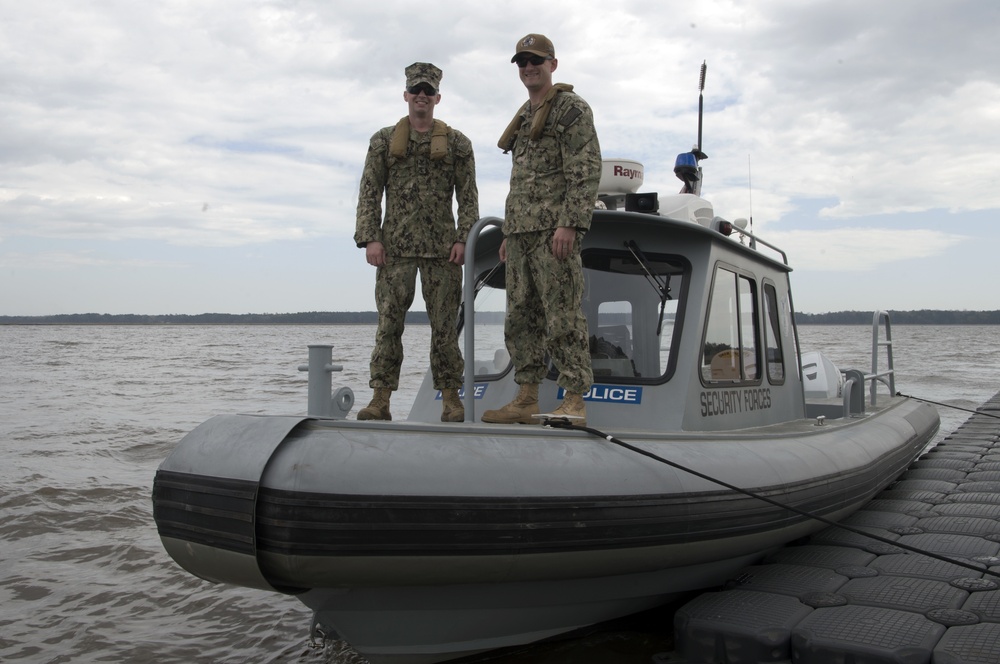 628th Security Forces Squadron Harbor Patrol Assists U.S. Army Corps of Engineers