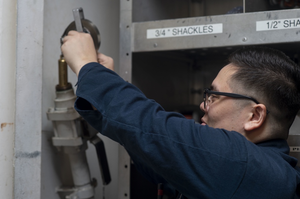 Rafael Peralta Sailor Checks Sounding Tube