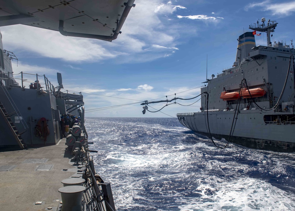 USS Mustin Conducts Replenishment-at-Sea