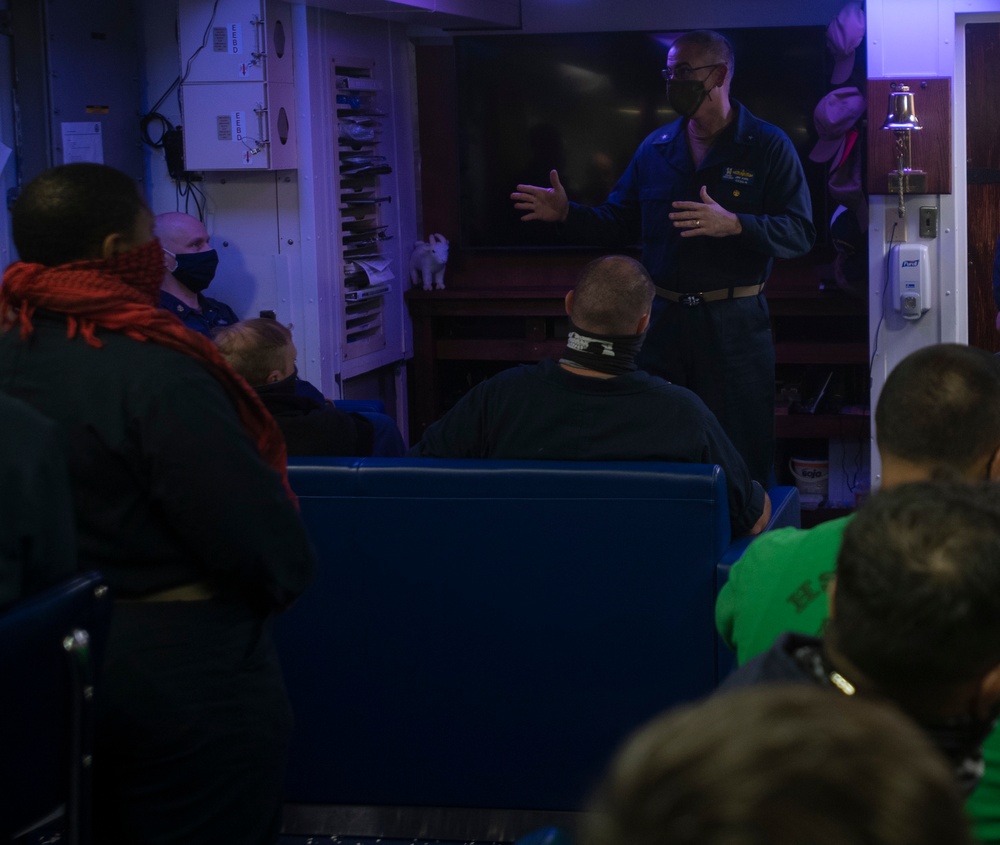 Rear Adm. Jim Kirk Visits USS Ralph Johnson