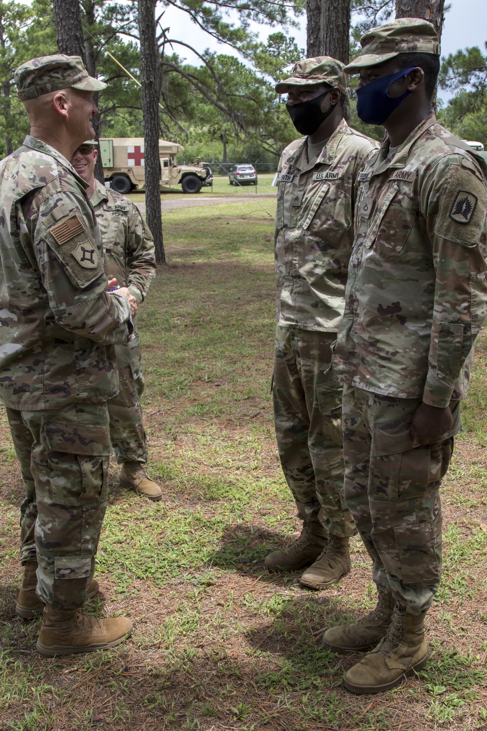 The Adjutant General of Florida meets and coins Soldiers at Camp Blanding Joint Training Center