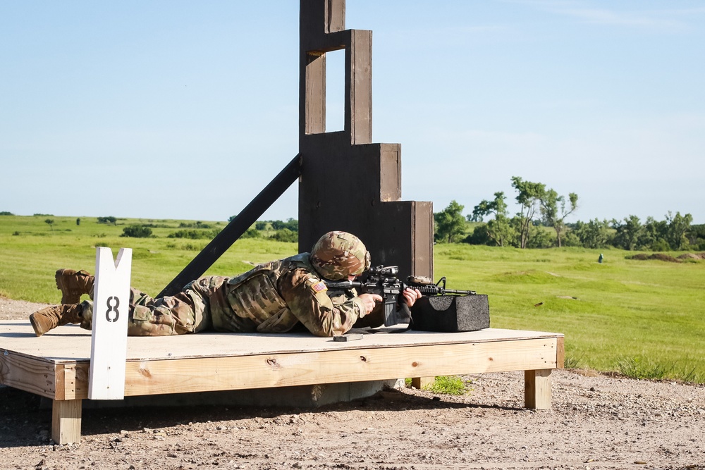 1st Infantry Division Soldiers perform rifle marksmanship qualification at the range.