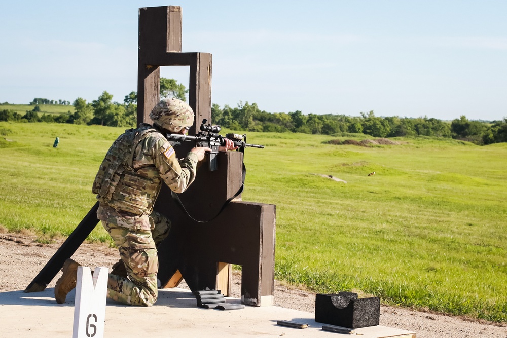 1st Infantry Division Soldiers perform rifle marksmanship qualification at the range.