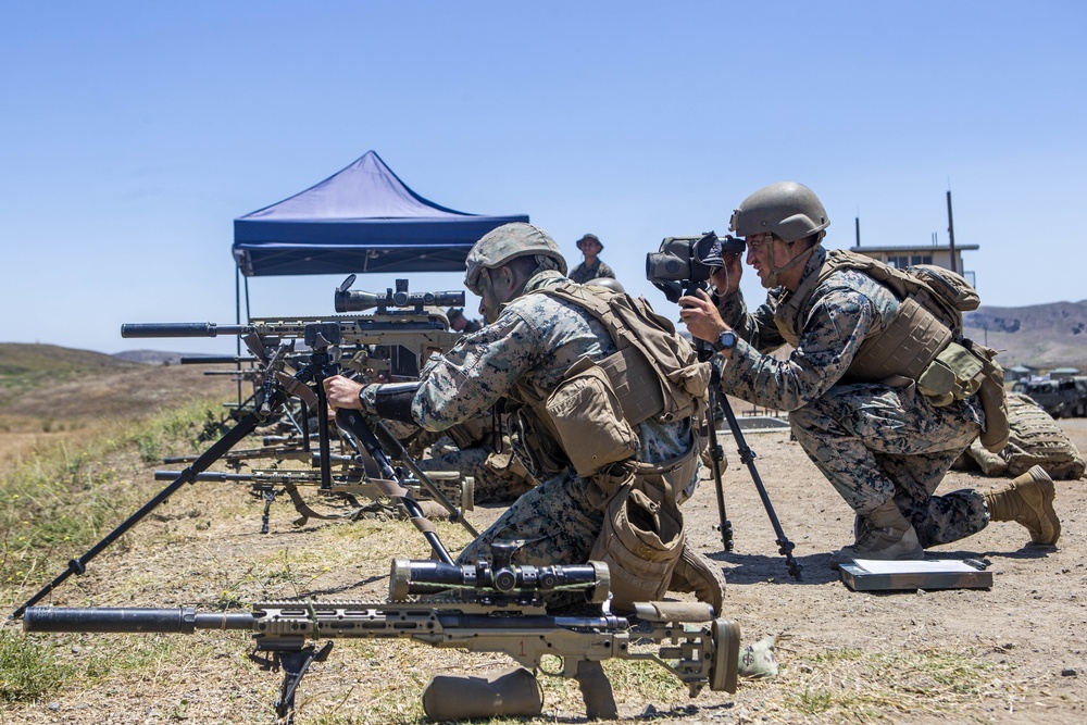 Marines engage targets during Scout Sniper Course