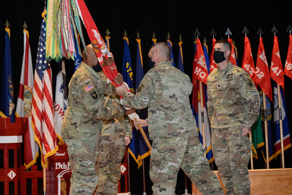 19th Engineer Battalion changes command at indoor ceremony