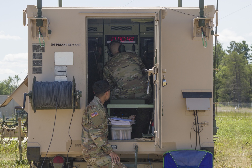 U.S. Army Air Traffic Control Operators Track the Airspace Above Northern Strike 20