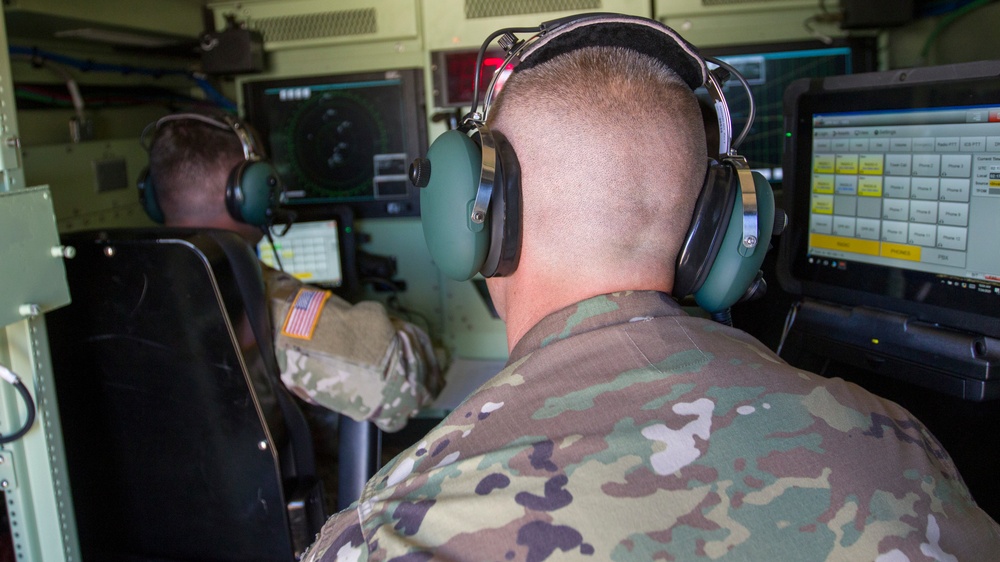 U.S. Army Air Traffic Control Operators Track the Airspace Above Northern Strike 20