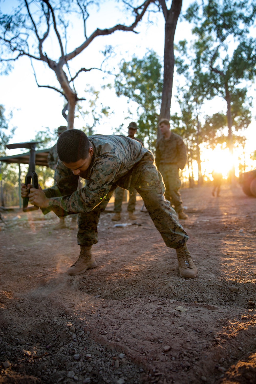 U.S. Marines prepare snap range