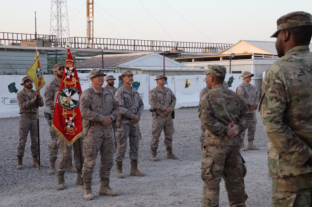 Coalition flag ceremony at Besmayah Range Complex
